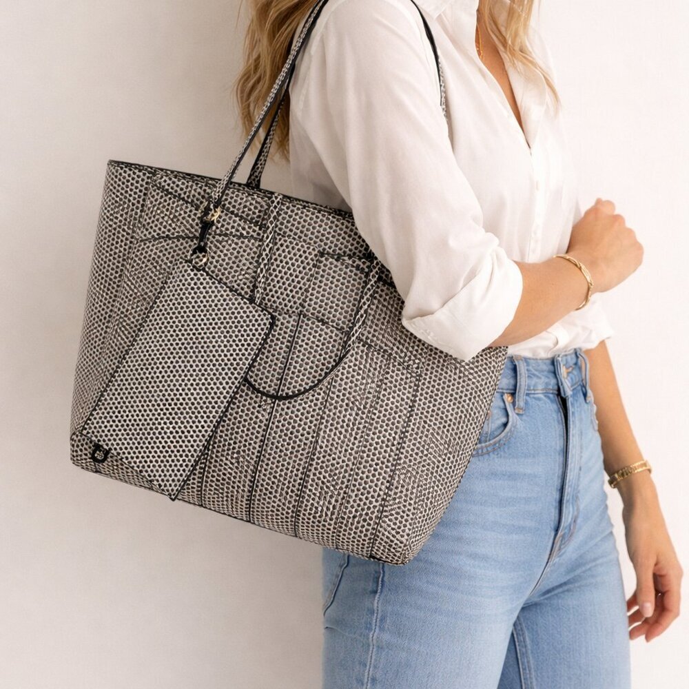 ZAC Zac Posen Medium Tote – Cream & Black Polka Dot